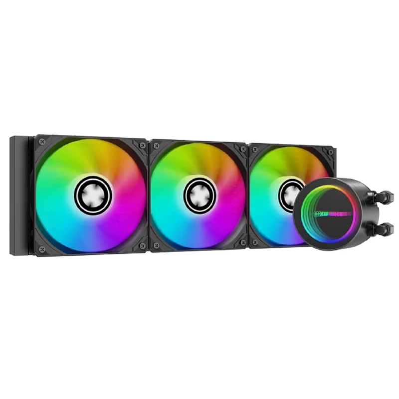 Жидкостное охлаждение AIO xilence Liquid Cooler (XC997) "LiQuRizer LQ360G.ARGB", Performance A+ Socket Intel: LGA 1851/1700/1151/1150/1155/1156/1200 & AMD: AM4/ AM5, up to 350W, 3x ARGB PWM 120mm FDB fans, PWM fans: 900-1850rpm, 18.0-28.0 dBA, 76CFM, pump: 2400rpm, 28dBA, Cera