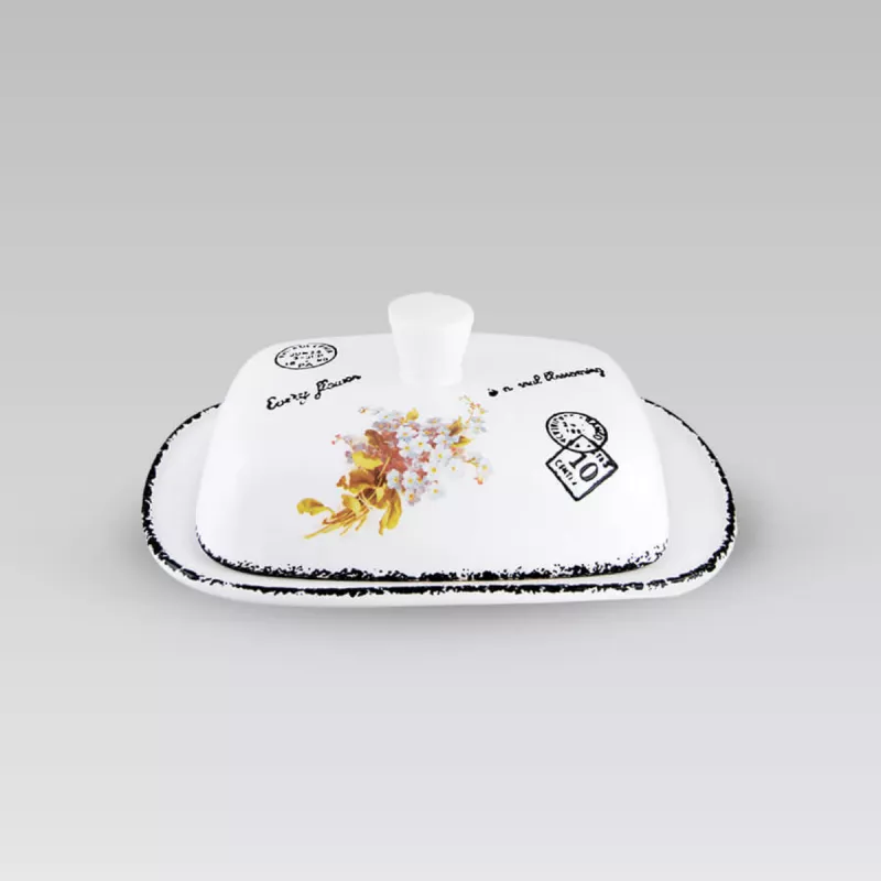 Untiera Maestro MR-20049-45, Ceramica, Alb cu imprimeu, 18.5x7x12.5