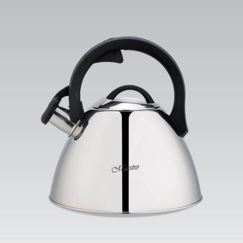 Чайник со свистком Maestro Mr-1314, 2.5 л, Нержавеющая сталь, Черный