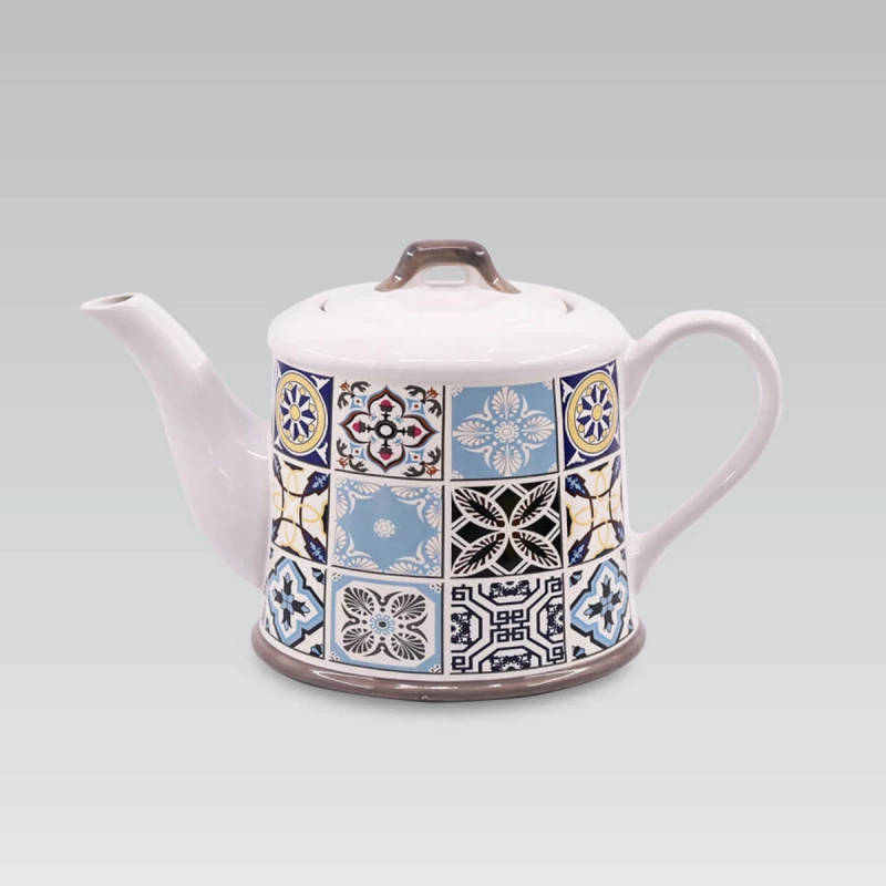 Ceainic pentru infuzie Maestro MR-20005-08, 0.8 l, Ceramica, Alb cu imprimeu