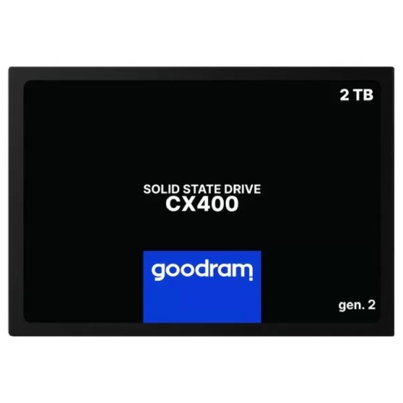 SSD GOODRAM 2.5" 2.0TB CX400 Gen.2, SATAIII, Sequential Reads: 550 MB/s, Sequential Writes: 500 MB/s, Maximum Random 4k: Read: 77,500 IOPS / Write: 85,000 IOPS, Thickness- 7mm, Controller Phison PS3111-S11, TBW=720TB, 3D NAND TLC