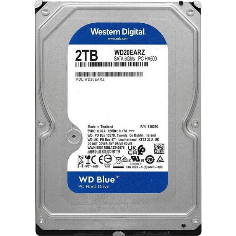 HDD WD 3.5" 2.0TB -SATA- 64MB "BLUE (20EARZ)", 64 MB, 5400 RPM