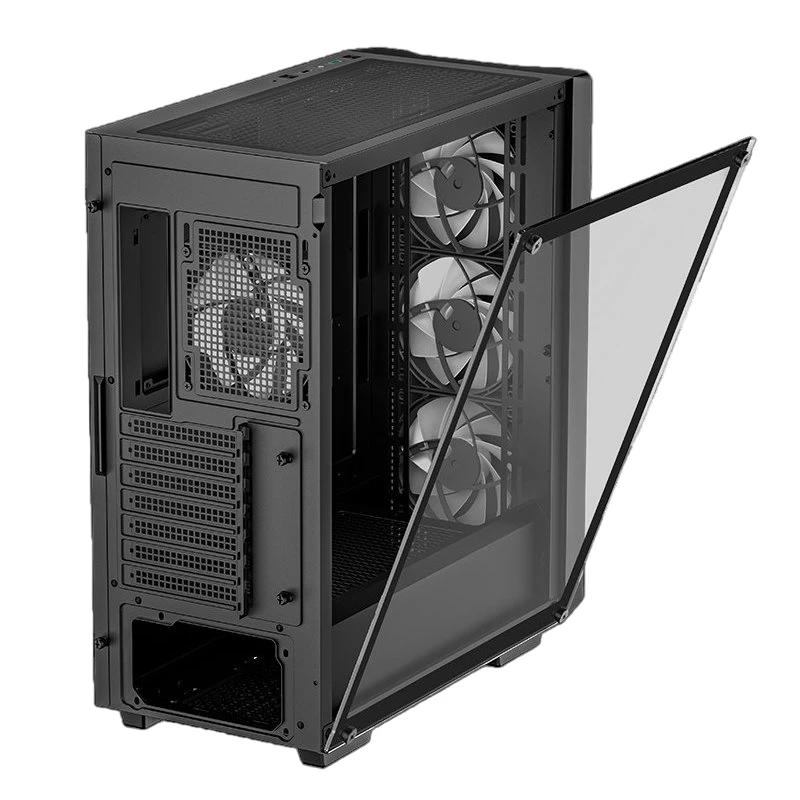 Carcasa fara PSU DEEPCOOL ATX CC560 V2, w/o PSU, 4x120mm LED fans, USB3.0, USB2.0, Mesh Front, Tempered Glass, 2x2.5, 2x3.5, Black.