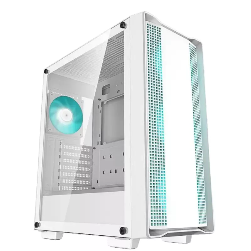 Carcasa fara PSU DEEPCOOL ATX CC560 v2, w/o PSU, 4x120mm LED fans, USB3.0, USB2.0, Mesh Front, Tempered Glass, 2x2.5, 2x3.5, White.