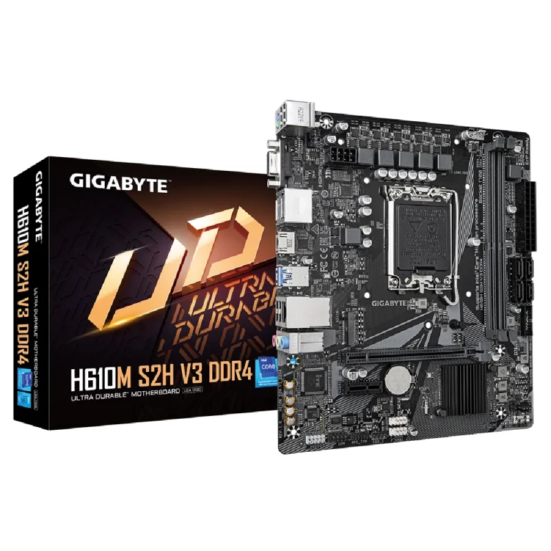 Placa de baza GIGABYTE H610M S2H V3 DDR4, Micro-ATX, LGA1700, Chipset: Intel H610, DDR4 SDRAM