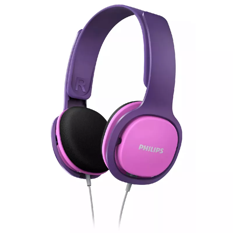 Наушники проводные с микрофоном PHILIPS Kids SHK2000PK/00, Violet, Pink
