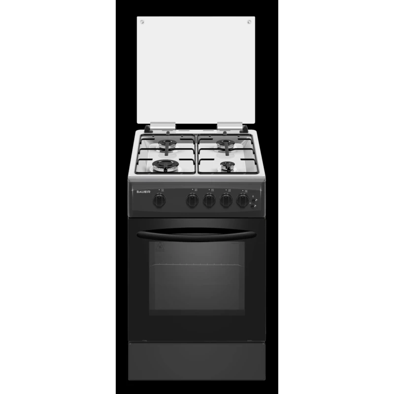 Плитa газовая BAUER TG 5640 BLIIG, 58 L, 50 cm, черный