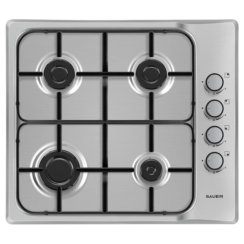 Aragaz de masa BAUER OS 640RT40I, 4 arzatoare, Inox, Aprindere electrică