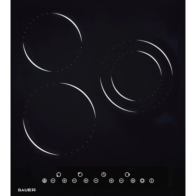 Встраиваемая электрическая варочная панель BAUER PR 4031ET-A-1, стеклокерамика , чёрный