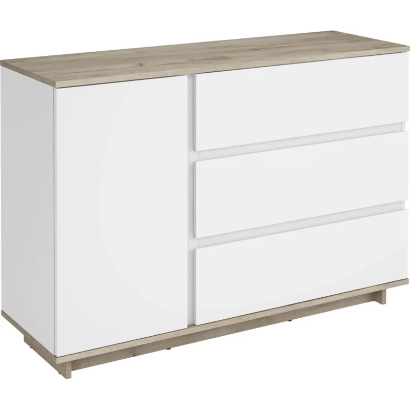 Комод MP Comoda Concept 1D3S 1200x820x400 stejar craft gri/nimfea alb