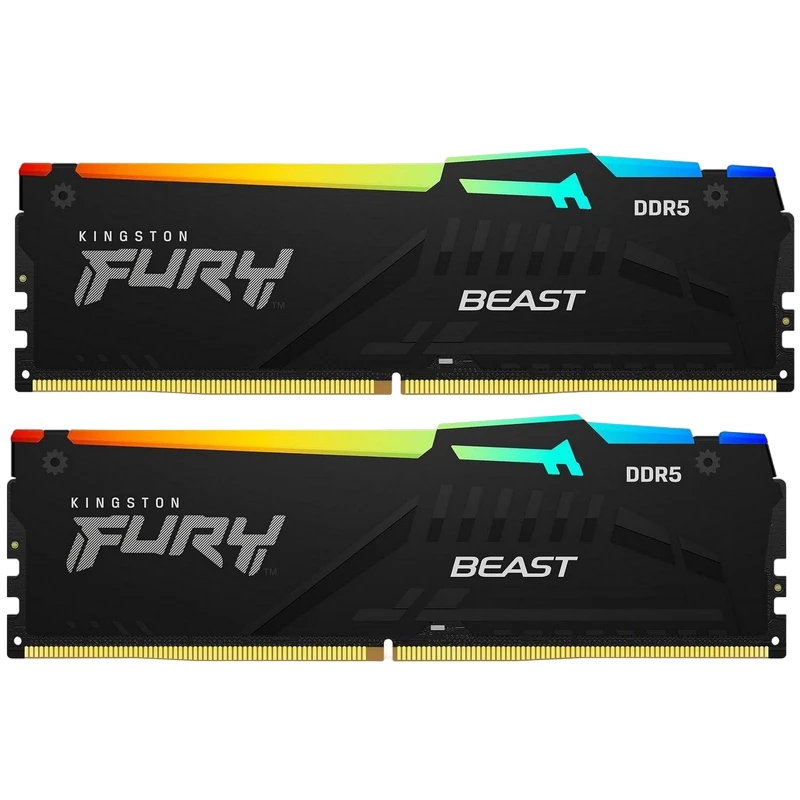 RAM KINGSTON 64GB DDR5-6000MHZ FURY BEAST RGB, KF560C36BBEAK2-64