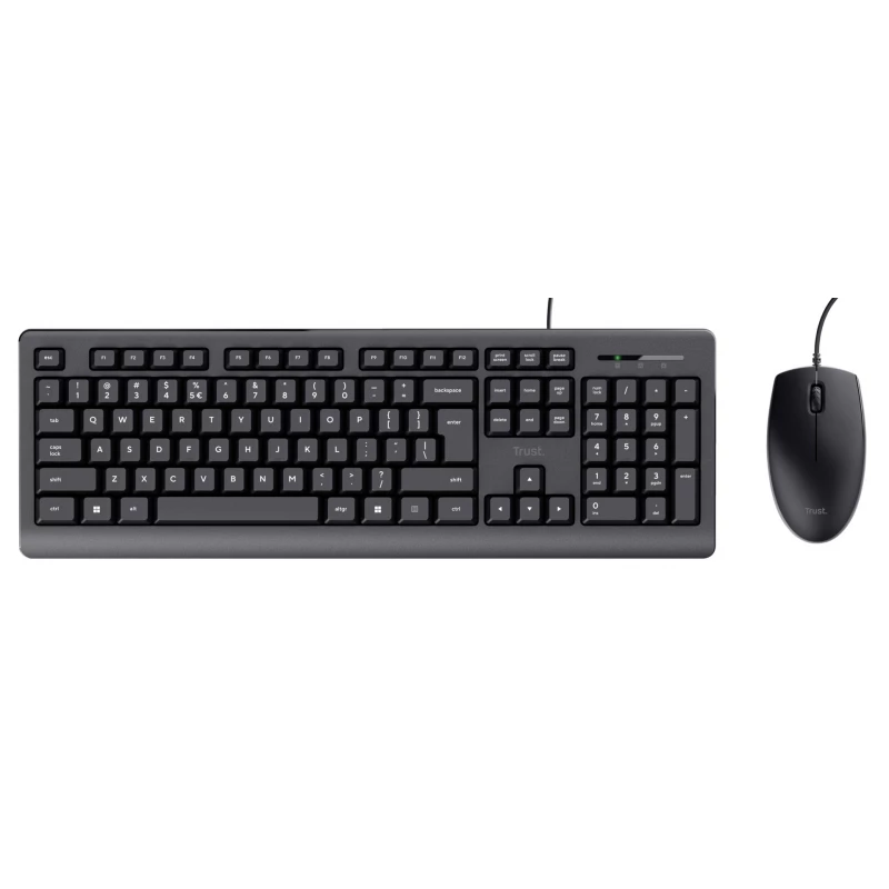 Keyboard TRUST PRIMO KEYBOARD & MOUSE SET, US, USB,1.8m, Black
