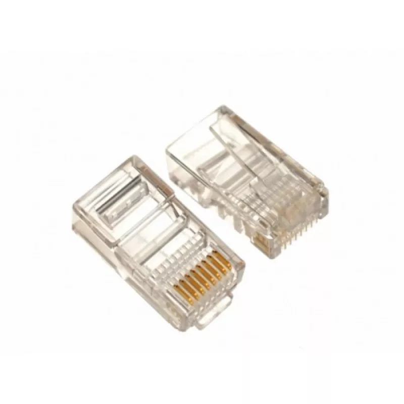 Conector RJ45 GEMBIRD MODULAR PLUG 8P8C FOR SOLID LAN CABLE, 30U" GOLD PLATED