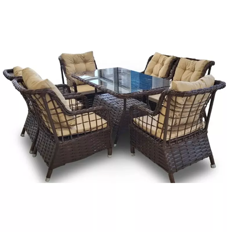 Set mobila de gradina MP Alaska 6+1 maro