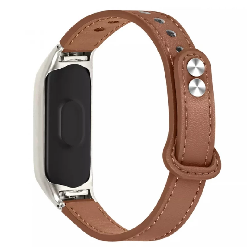 Bratara pentru ceas AMAZFIT STRAP LEATHER SMART BAND 7 BROWN