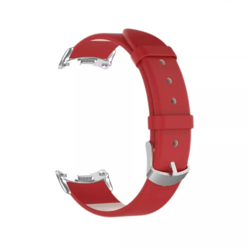 Bratara pentru ceas AMAZFIT STRAP LEATHER SMART BAND 8 RED