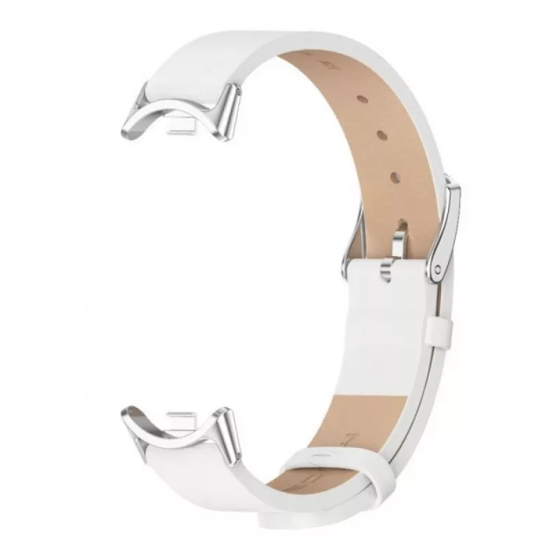 Bratara pentru ceas AMAZFIT STRAP LEATHER SMART BAND 8 WHITE