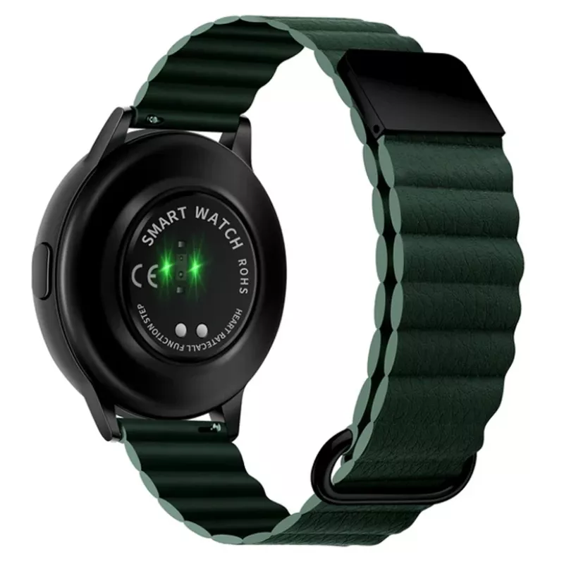 Bratara pentru ceas AMAZFIT STRAP LEATHER WITH MAGSAFE  22MM GREEN