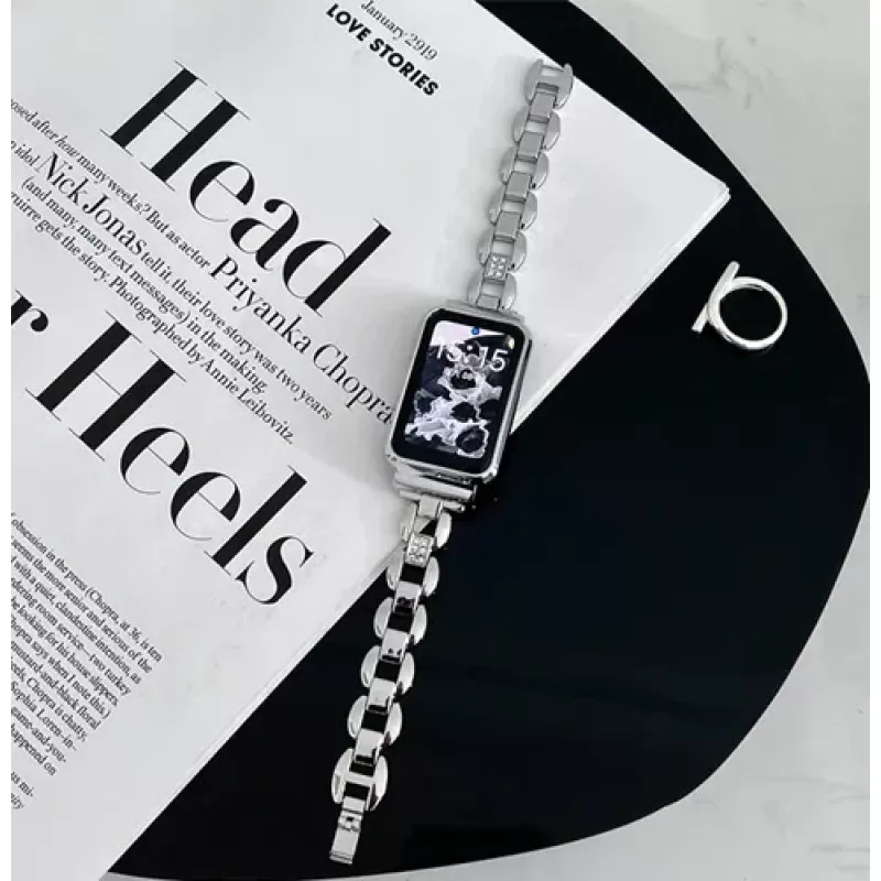 Bratara pentru ceas Xiaomi STRAP METAL SMART BAND 7 PRO MODEL A8 SILVER