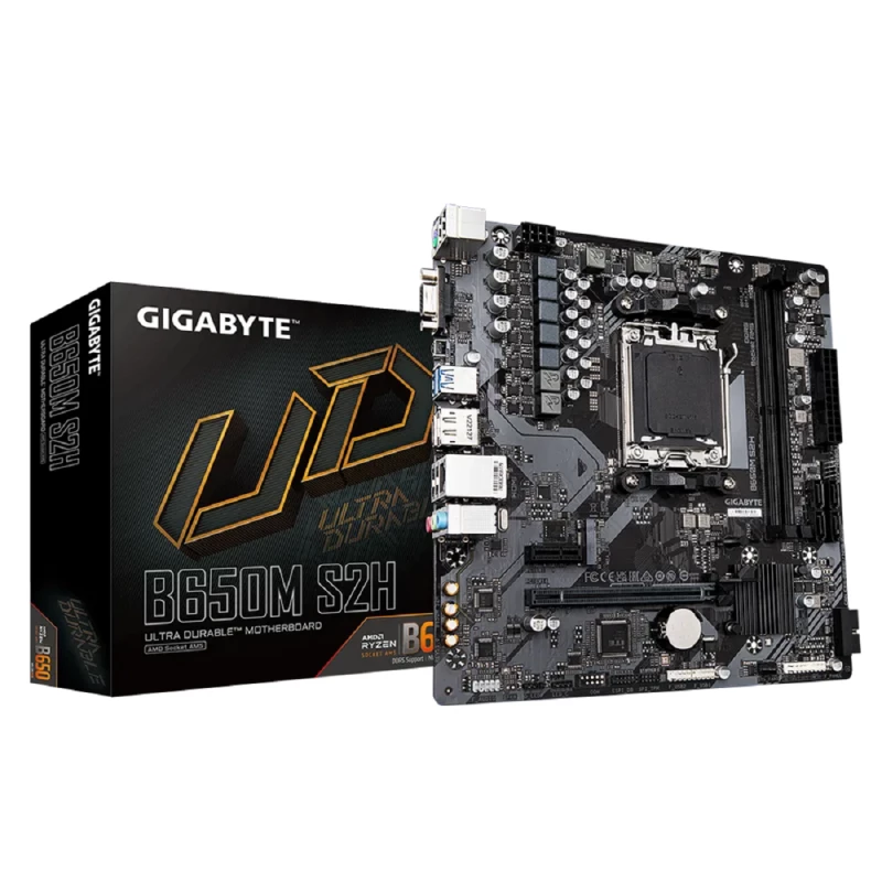 Placa de baza GIGABYTE MB AM5 B650M S2H MATX, 4xSATA3, RAID, 1xM.2PCIe 4.0, 1xPCIeX1, Realtek 7.1 HDA, 1GbE LAN