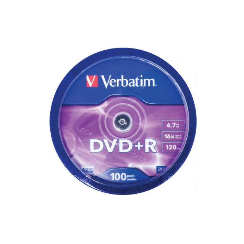 DVD Disc VERBATIM DataLifePlus DVD+R AZO, 4.7GB 16X MATT SILVER SURFAC - Spindle 100pcs.