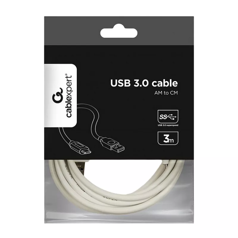 Cablu USB GEMBIRD CCP-USB3-AMCM-W-10, 3 m, white