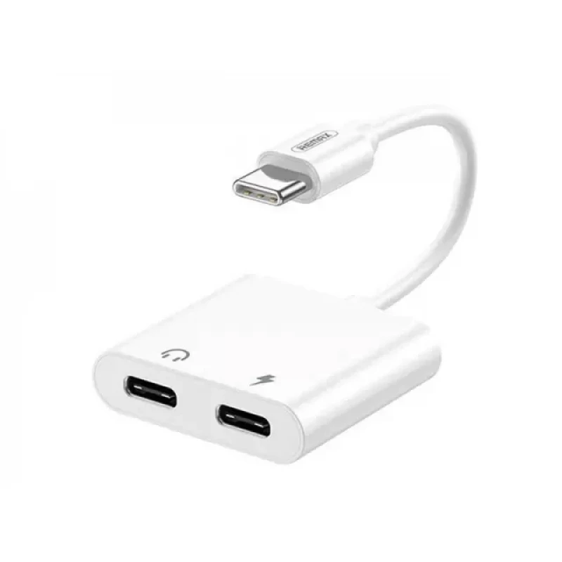 Адаптер Remax Type-C to Type-C & Type-C, RL-LA11a, White
