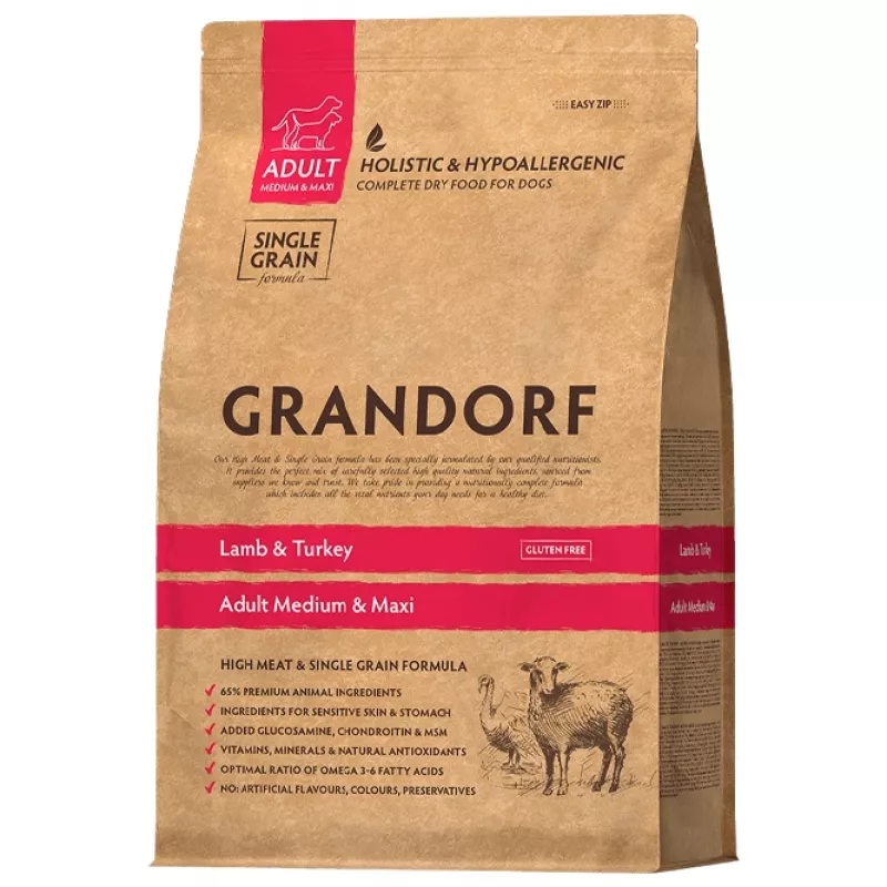 Hrana uscata GRANDORF LAMB & TURKEY MED&MAXI, 10 kg
