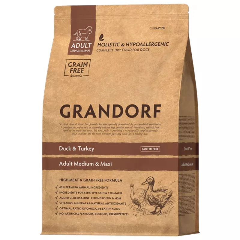 Hrana uscata GRANDORF DUCK & TURKEY MED&MAXI, 10 kg