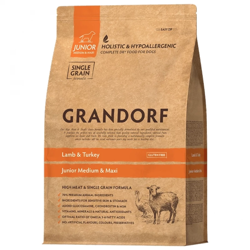 Hrana uscata GRANDORF LAMB & TURKEY JUNIOR, 10 kg