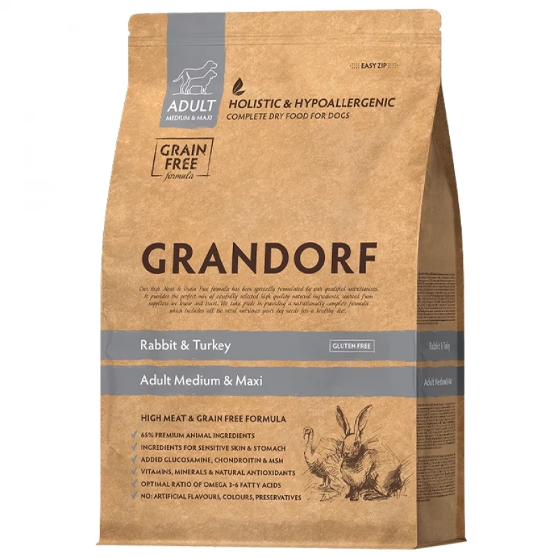 Сухой корм GRANDORF Grandorf Rabbit & Turkey Med&Maxi, 3 kg