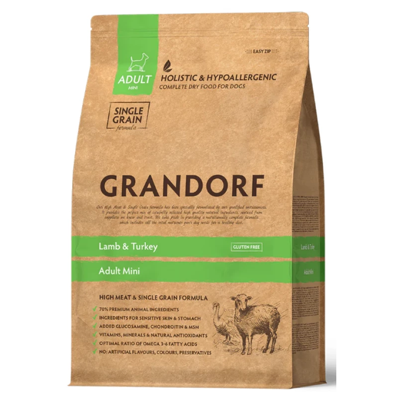 Сухой корм GRANDORF GRANDORF Lamb&Turkey Adult Mini, 3 kg