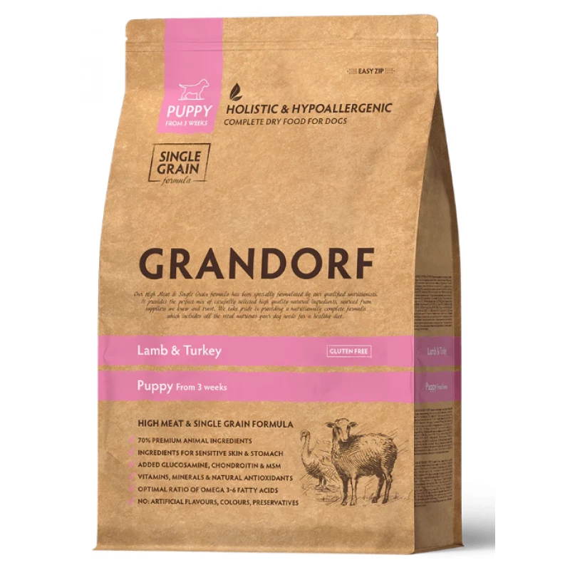 Hrana uscata GRANDORF LAMB&TURKEY PUPPY, 1 kg