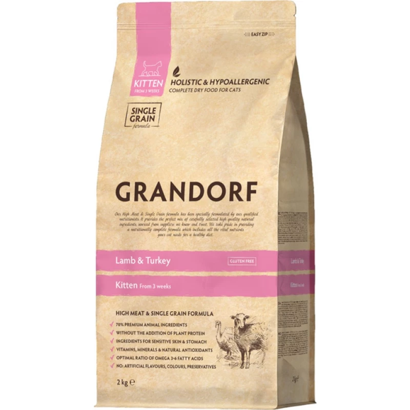 Hrana uscata GRANDORF CAT LAMB-TURKEY INDOOR, 8 Kg