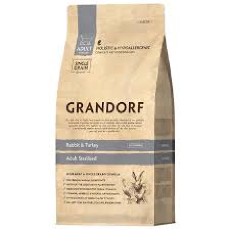 Hrana uscata GRANDORF CAT RABBIT-TURKEY STERILISED, 8 Kg