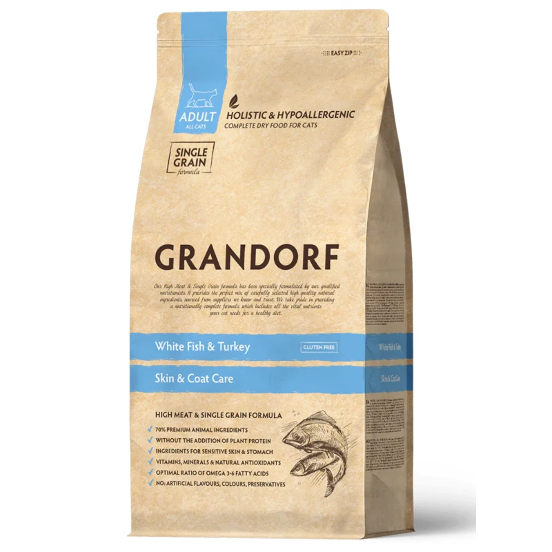 Hrana uscata GRANDORF CAT WHITE FISH, 0.4 KG