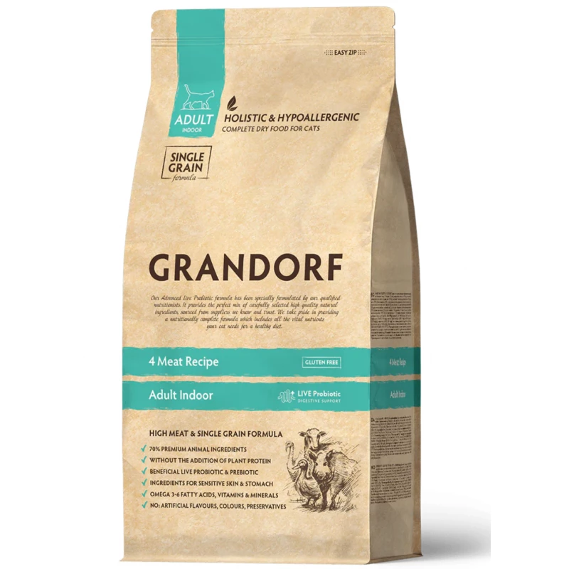 Hrana uscata GRANDORF CAT 4 MEAT INDOOR, 0.4 Kg