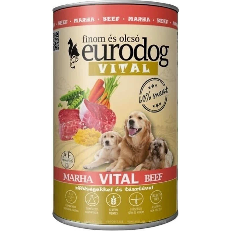 Hrana umeda Eurodog VITAL BEEF 1.24KG