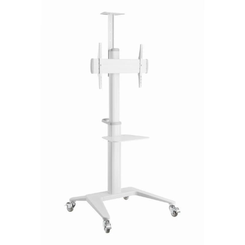 Настенное крепление GEMBIRD Height adjustable TV floor stand with caster wheels, 37" - 70", Gembird "TVS-70T-02-W", max. 70 kg, max. VESA 600 x 400, Tilt range: +5 ° ~ -12 °, Height adjustable shelf for equipment/camera, Dimensions: 772 x 648 x 2157 mm, Steel, Cable management,