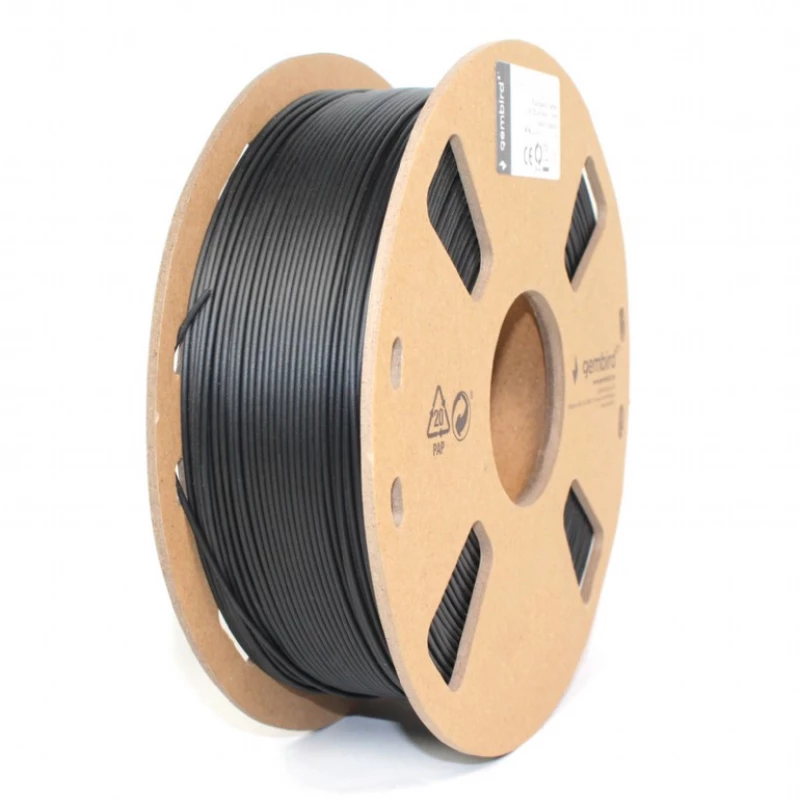 Filament GEMBIRD PLA FILAMENT, BLACK, 1.75 MM, 1 KG