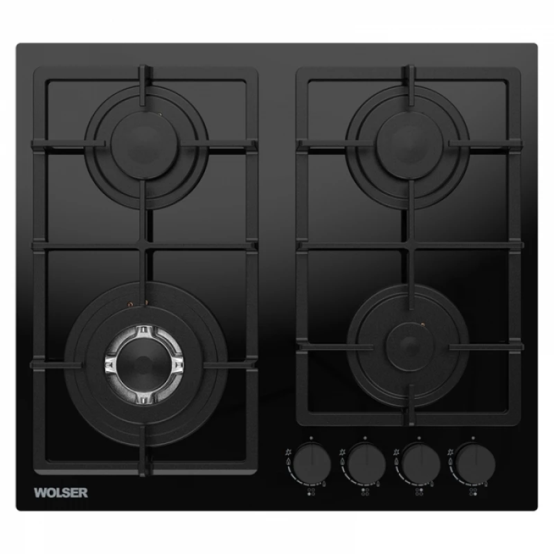 Plita incorporabila cu gaz WOLSER WL-BRD 6402 Black Glass FFD, Black