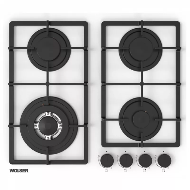 Plita incorporabila cu gaz WOLSER WL-BRD 6402 WHITE GLASS FFD, White