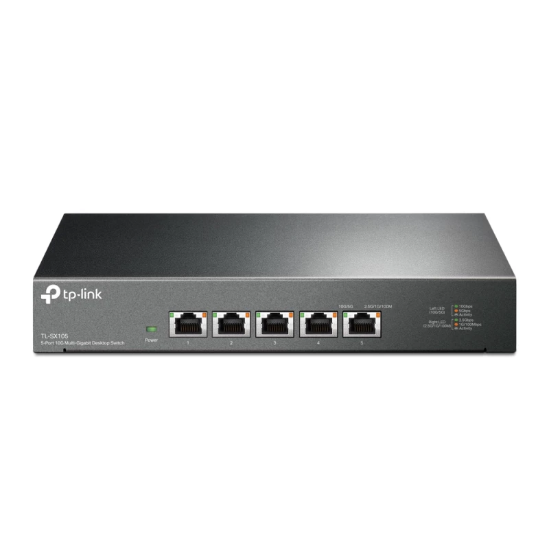 Comutator de retea TP-LINK TP-LINK TL-SX105  5-port 10Gigabit Switch, 5 10/100/1000M/10G RJ45 ports, steel case, QoS, IGMP Snooping