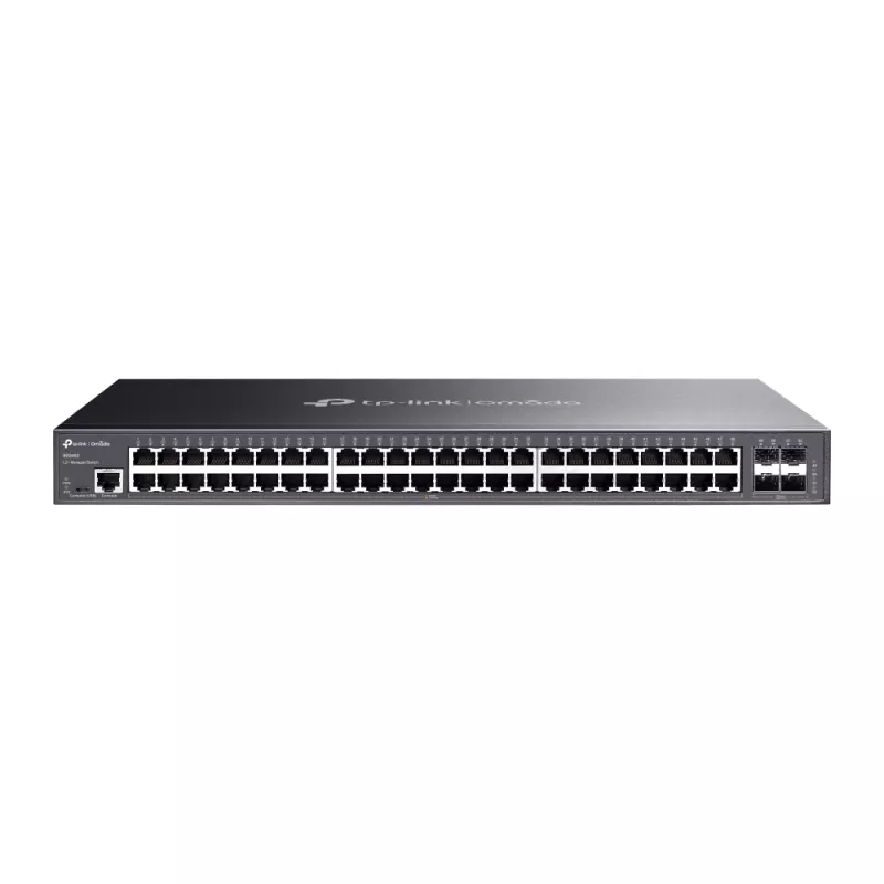 Comutator de retea TP-LINK TP-LINK SG3452 48-port Pure-Gigabit L2 Managed Switch, 48 10/100/1000Mbps RJ45 ports including 4 combo SFP slots, Port/Tag/MAC/Voice/Protocol-based VLAN, GVRP, STP/RSTP/MSTP, IGMP V1/V2/V3 Snooping, L2/L3/L4Traffic Classification