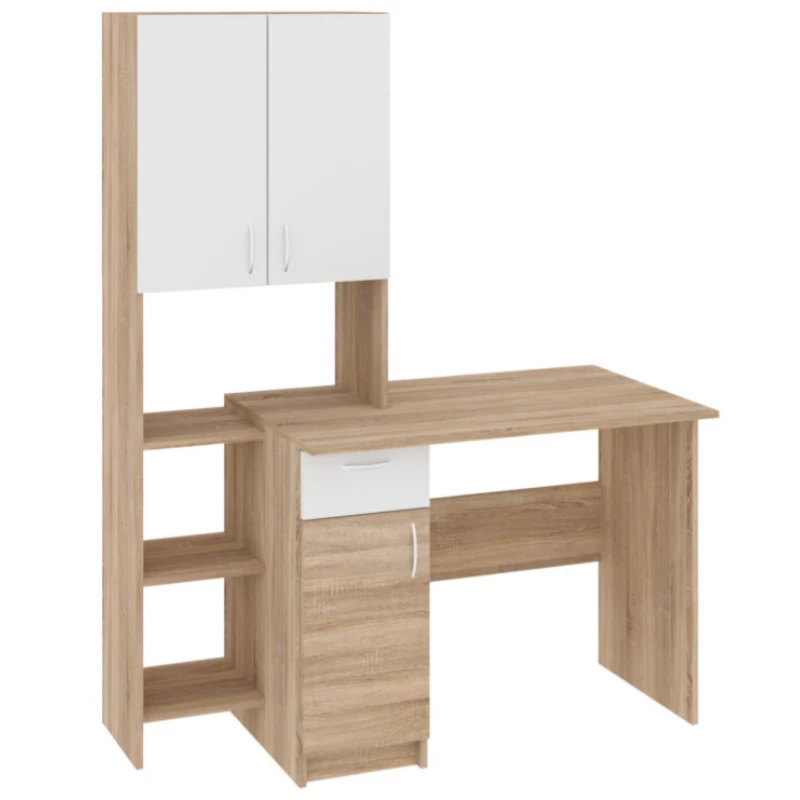 Masa de calculator PEHOTIN ПИСЬМЕННЫЙ СТОЛ «МЕРИДИАН» ДУБ ТАХО+БЕЛЫЙ