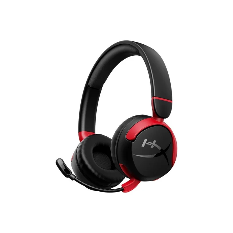Игровые наушники HyperX BLUETOOTH + WIRED HEADSET HEADSET  CLOUD MINI, BLACK/RED, ROTATING EARCUPS, MICROPHONE BUILT-IN, RECOMMENDED FOR GAMERS AGES 8-12, VOLUME LEVEL BELOW 85DB, FREQUENCY RESPONSE: 20HZ-20KHZ, BT5.2 + DETACHABLE 3.5 JACK (1.3M) BRAIDED CABLE