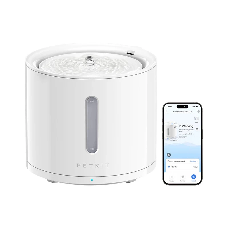 Диспенсер Petkit EVERSWEET SOLO 2 SMART PET DRINKING FOUNTAIN, CAPACITY 2L, WIRELESS PUMP DESIGN,  APP VIA BLUETOOTH, SILENT PUMP 25DB, PRODUCT SIZE: 185*185*164MM, WHITE