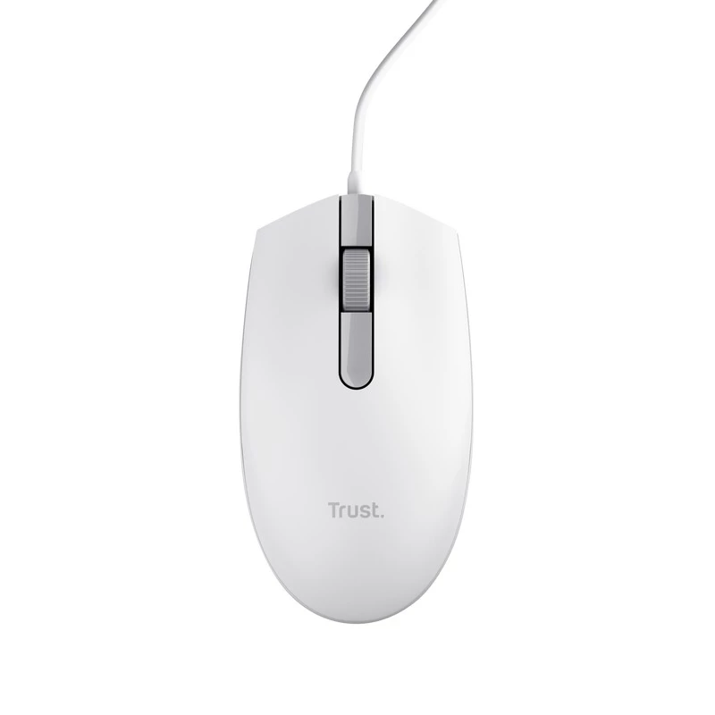 Mouse TRUST TM-101W OPTICAL MOUSE, 1200 DPI, 3 BUTTON, RIGHT-HANDED, LEFT-HANDED, USB, CABLE 1.6M, WHITE