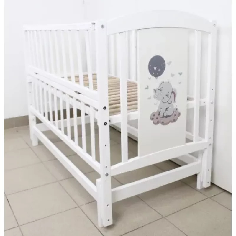 Кроватка PM Patuc Kuzea Elefant f/s (alb)