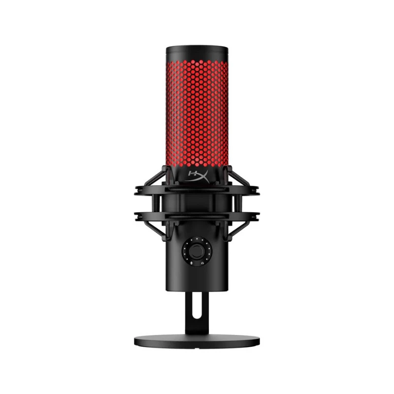 Microfon HyperX QUADCAST 2, BLACK, MICROPHONE FOR THE STREAMING, ANTI-VIBRATION SHOCK MOUNT, TAP-TO-MUTE SENSOR WITH LED INDICATOR, FOUR SELECTABLE POLAR PATTERNS, INTERNAL POP FILTER, BUILT-IN HEADPHONE JACK, CABLE LENGTH: 3M, BLACK/RED, USB